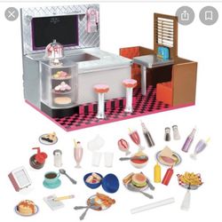 American Girls Retro Diner with Dolls!!