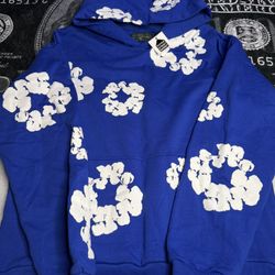 Denim Tears Blue Cotton Wreath Hoodie – Size M
