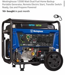12500 Watt Dual Fuel Home Backup Portable Generator