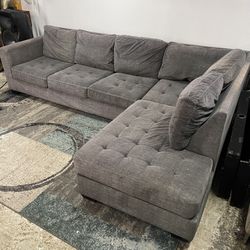 Gray Sectional Sofa Free Delivery Couch 