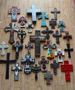 Beautiful collection of 28 wall crosses in various sizes