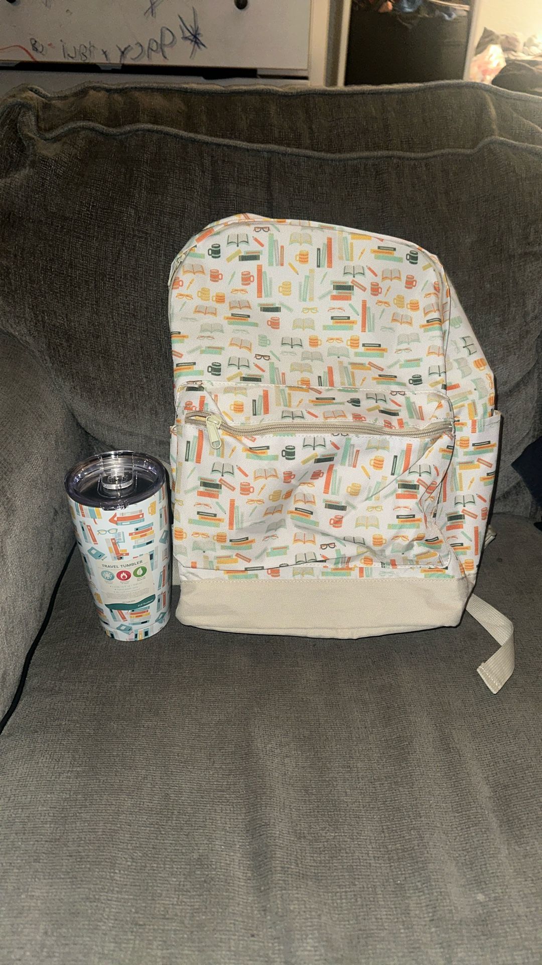Brand New School Backpack With Tumbler 