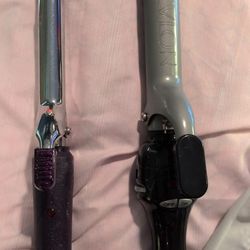 2  Curling Irons  Half Inch And 3/4 Inch 