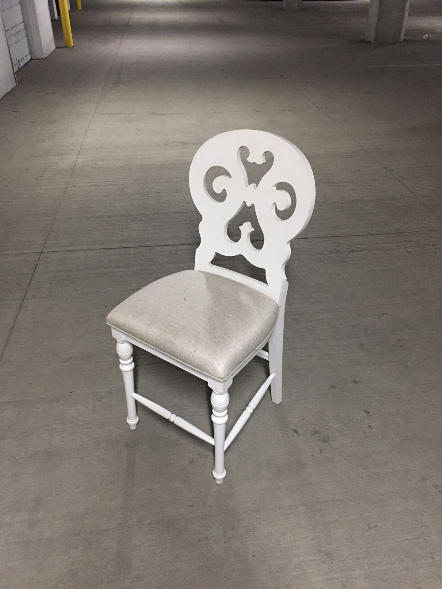 Tall White Wood Chair 