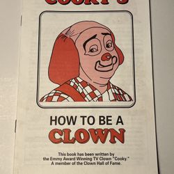 Cooky's How To Be A Clown Booklet Circus & Carnival 1996 Marshall Brodien