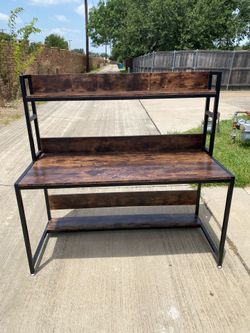 Metal and wood desk 55x24x53 see original artwork in pics