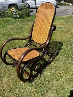 Thonet Bentwood Rocking Chair With Hand Caned Seat