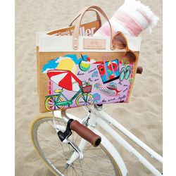 Brighton Life Is A Beach East West Burlap Tote