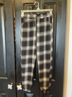 Black/White Plaid Joggers Or PJ Bottoms Size L/XL
