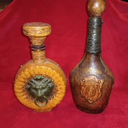 Vintage Italian Leather Decanters