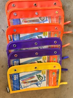 Bazic 3-Ring Binder Zipper Pouches – Lot of 6