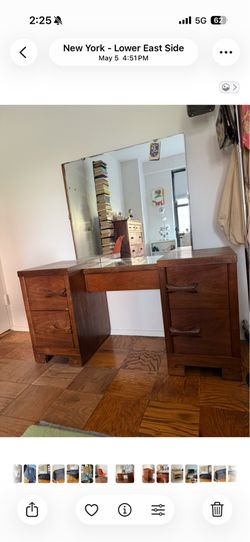 1930s CHERRY WOOD VANITY