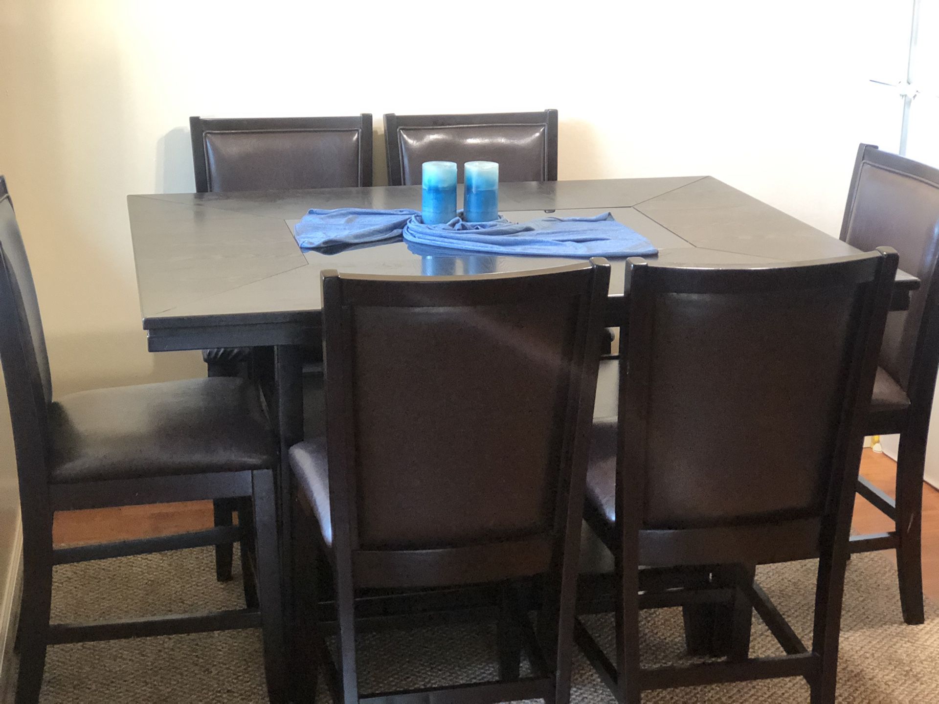 Ashley dining table set with carpet