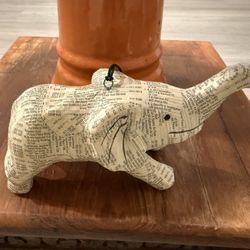 Elephant Paper Mache Telephone Boom Ornament Christmas