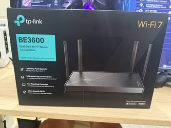 TP-Link Dual-Band BE3600 WiFi7 Router with dual 2.5Gbps Ports, USB 3.0, 4x External Antennas