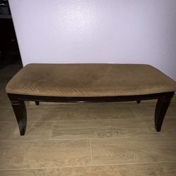 Padded Brown Wood Bench For Bedroom/ Living Room 44” Long