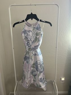 Girls “Speechless” Purple floral Hi Low dress w/ pockets and lace back - Girls size 12