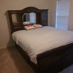 California  King Bed And Frame And Head Board With Plenty  Of Storage  Space 