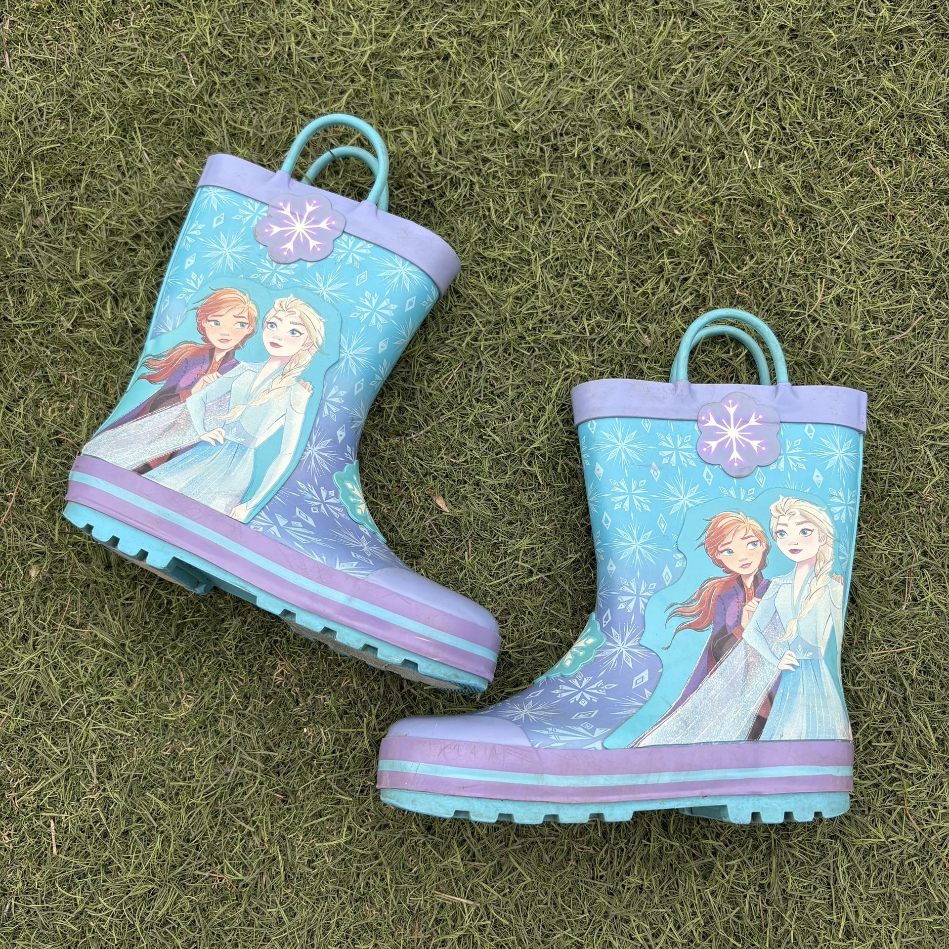 Kids Size 11/12 Disney Frozen Rain Boots Snow Waterproof