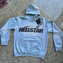 HELLSTAR BABY BLUE HOODIES DISTRESSED 