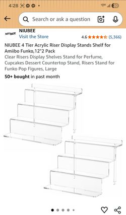 Acrvlic Riser for Display, Perfume Stand Rack, Display Shelf Compatible with Funko POP Amiibo Figures, 4 Tier Cologne Organizer Holder for Men Cupcake