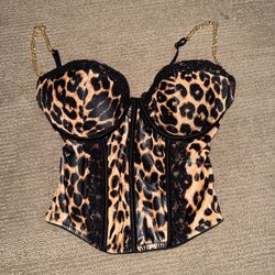 Leopard print corset