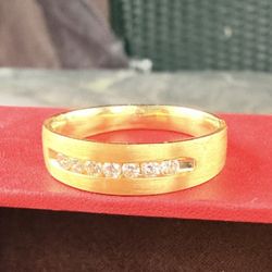 18k Stamped Gold Ring - Timeless Universal Style 
