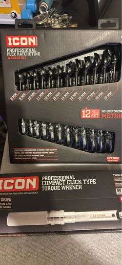 ICON 12-Piece Metric Flex Ratcheting Wrench Set