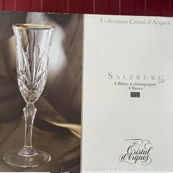Salzburg Crystal Champagne Flutes 