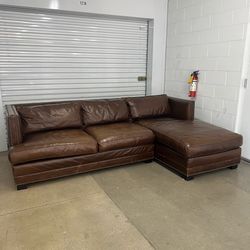 Restoration Hardware Leather Sectional Sofa