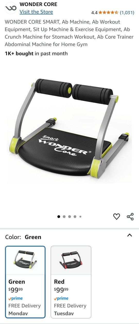 WONDER CORE SMART, Ab Machine, Ab Workout Equipment, Sit Up Machine & Exercise Equipment, Ab Crunch Machine for Stomach Workout, Ab Core Trainer Abdom