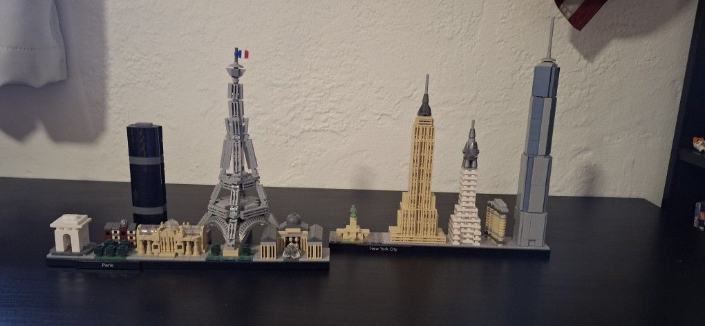 Lego Architecture Series Sets Paris And NYC (Pre Built)