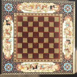 Rare Khatam Handmade Backgammon And Chessboard  Game