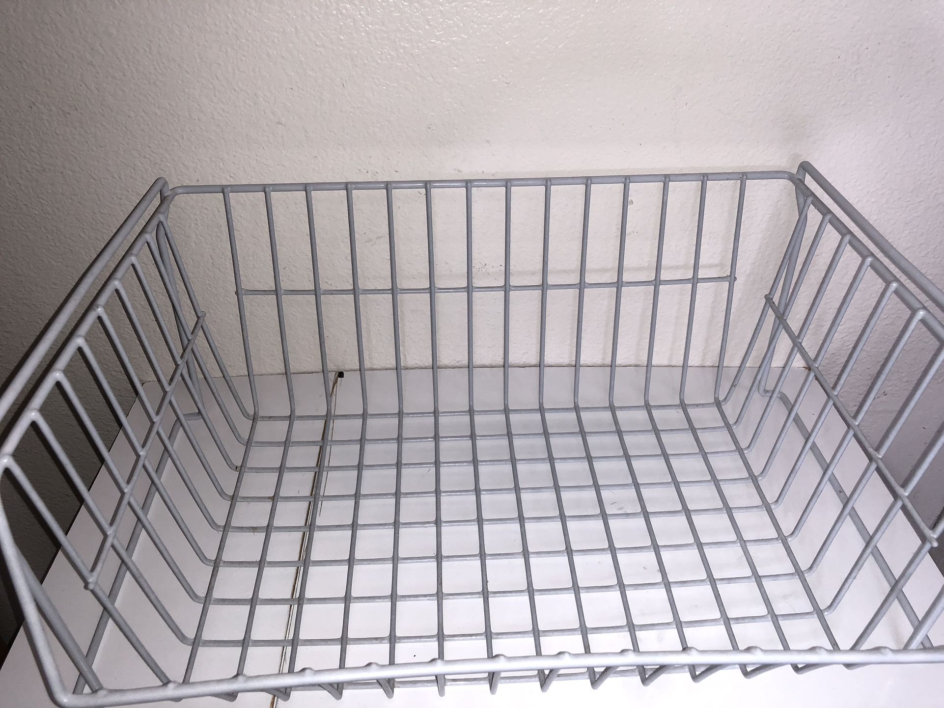 Wire Basket Shelf, White, 18 W X 8 1/2 H X 12 1/2 D