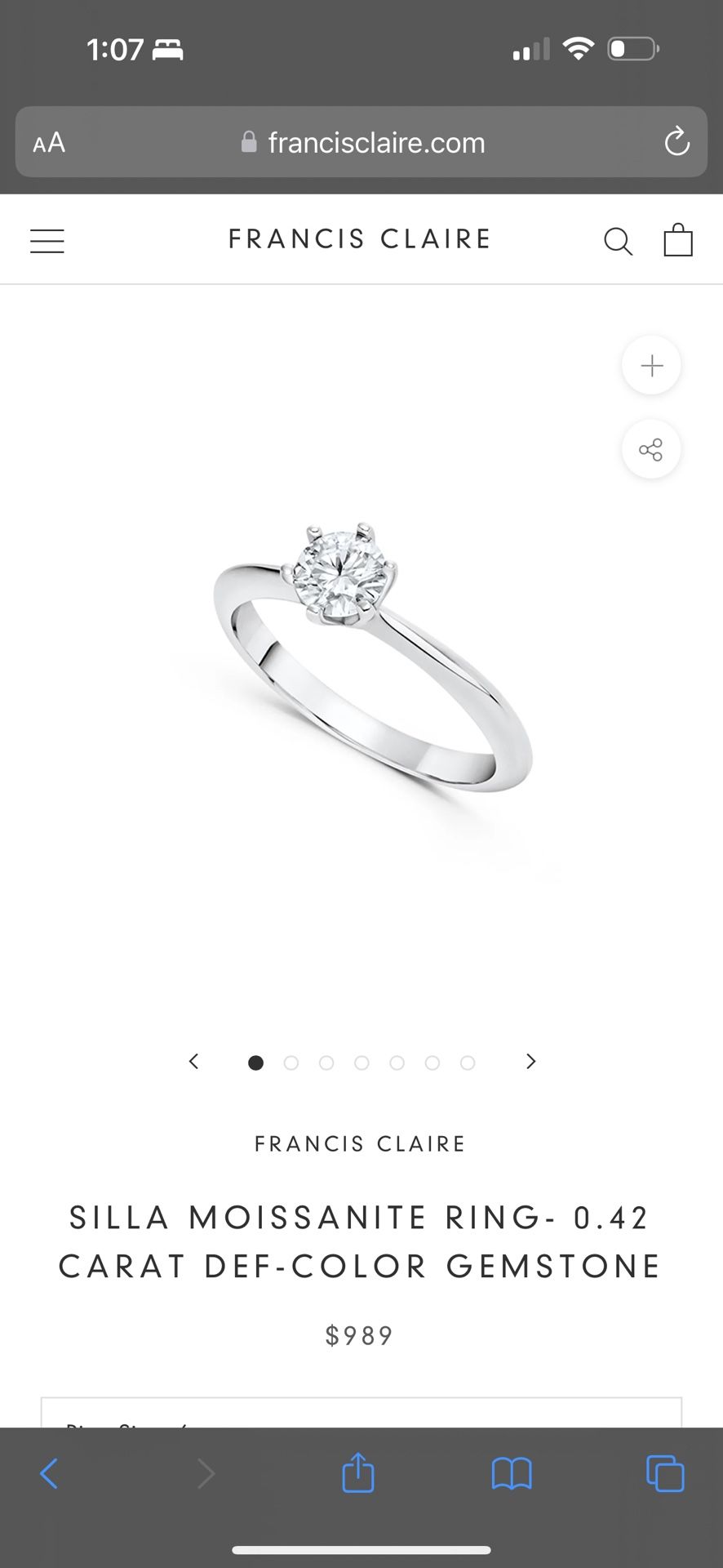 Silla Mossanite Ring 0.42 Carat