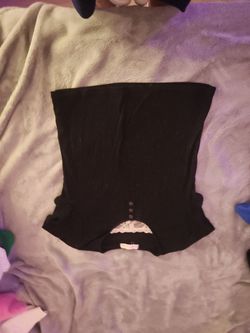 Black shirt with white lace