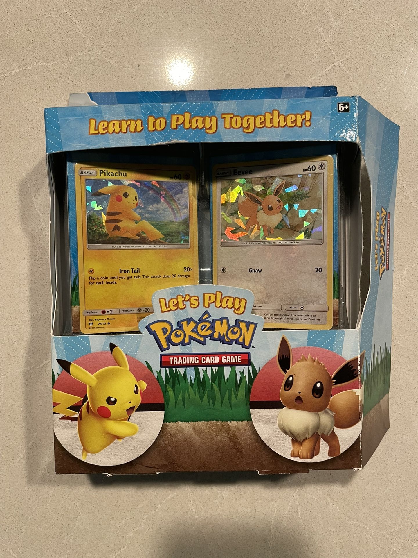 Let’s Play Pokemon Starter Set Pikachu & Eevee Starters 2 Decks Holo Cards TCG