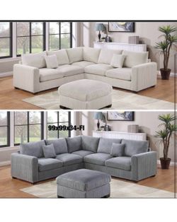 Sectional with ottoman set 99”x99”