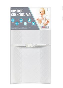 LA Baby 2 Sided Contoured Diaper Changing Waterproof  Pad with Easy to Clean Quilted Cover, White