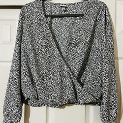 Faux Wrap Long Sleeve