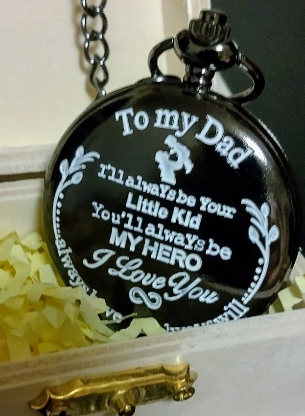"TO MY SON" POCKET WATCH --WOODEN BOX INCLUDED