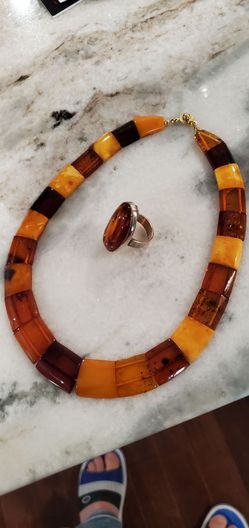 Amber ring and necklace