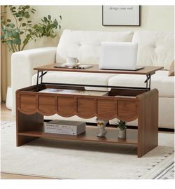 Scalloped Lift-Top Coffee Table