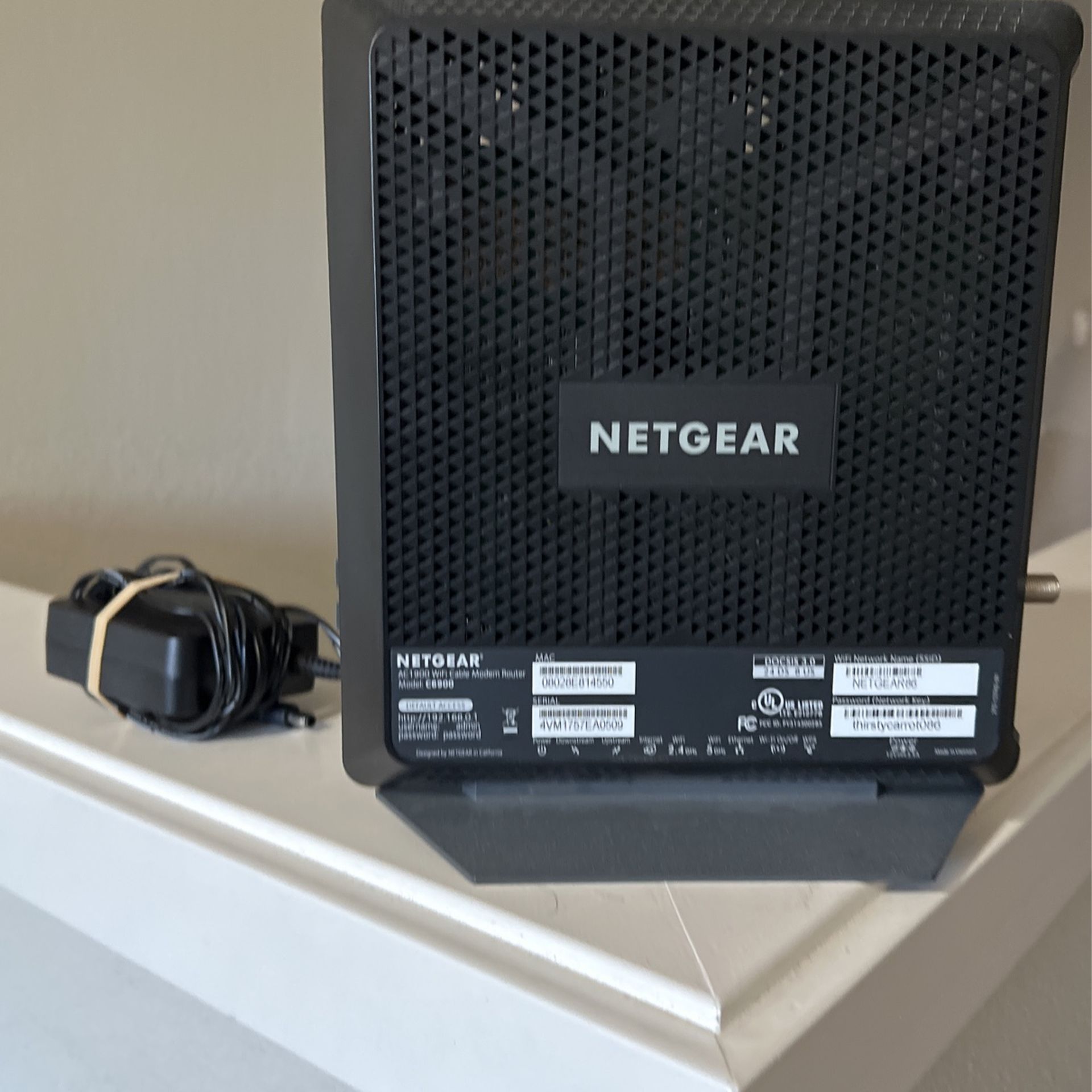 Model C6900- Netgear AC1900 Wi-fi cable modem router
