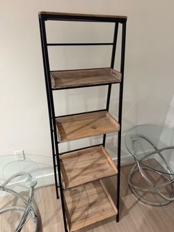 Wood and Metal Ladder Shelf