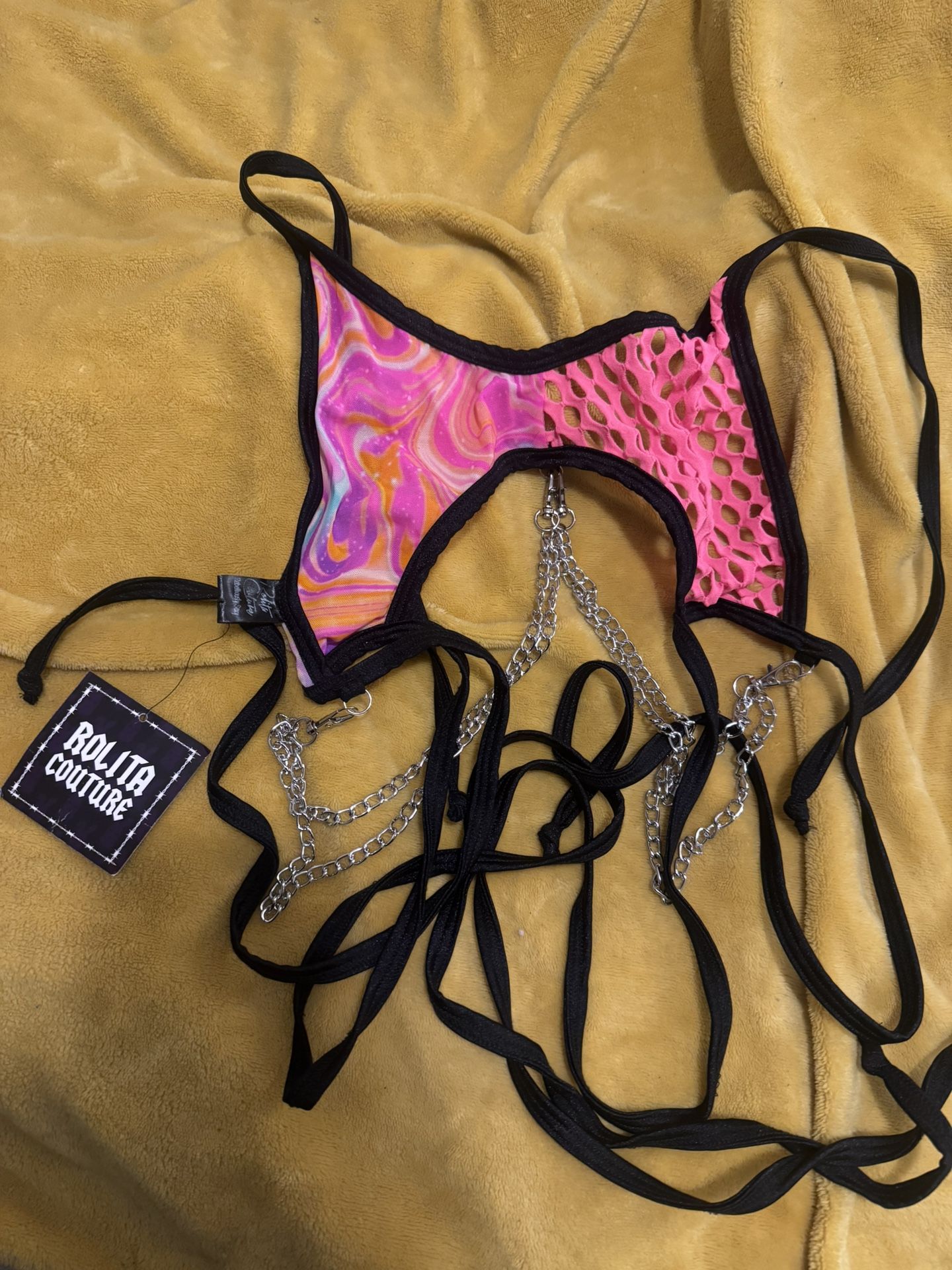 IHEARTRAVES/ROLITA COURTURE FRACTAL FISHNET SPLICE TOP