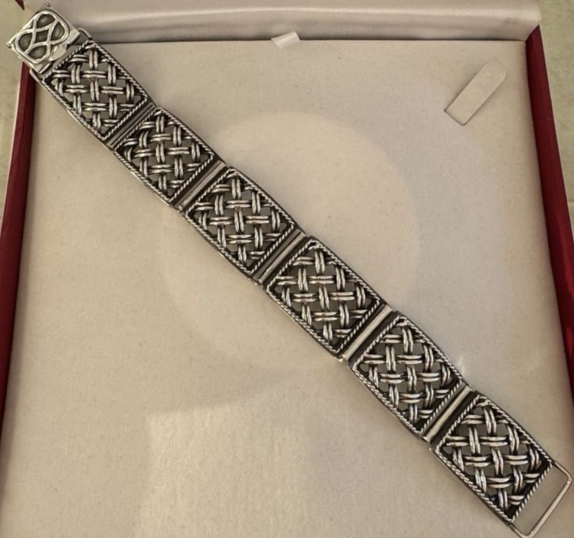 Vintage danecraft reg us pat off sterling bracelet panel square 7.75” in length  In great condition  47.77 grams