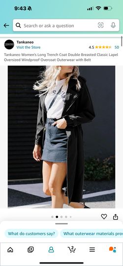 Women’s Long Double Breasted Trench Coat. 