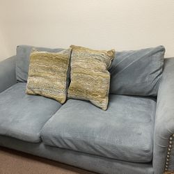 Two Seat Blue Sofa From Homegood