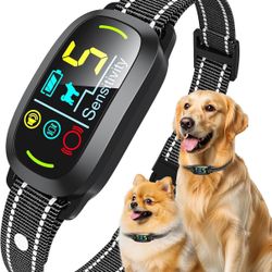 Dog Bark Collar for Large Medium Small Dogs, Rechargeable Smart Bark Collar, Anti Barking Training Collar with 5 Adjustable Sensitivity Beep Vibration